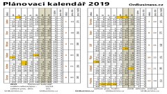 Plánovací kalendář pro rok 2019 zdarma ke stažení