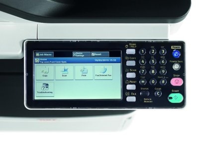 Snadné ovládání a bezproblémové napojení na další podnikové procesy usnadňuje u multifunkčních tiskáren OKI MC800 velký dotykový panel.